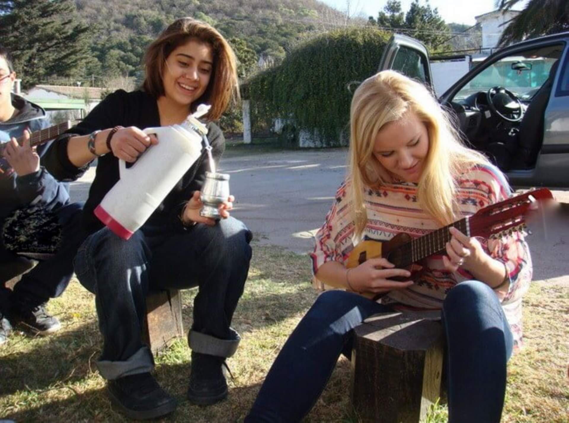 argentina Exchange students in Argentina drinking mate