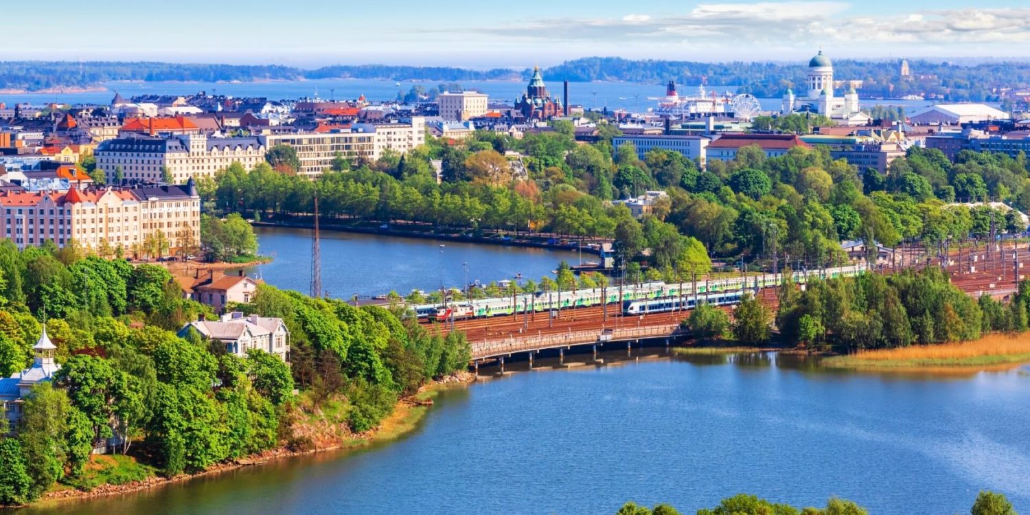 finland Aerial panorama of Helsinki slider